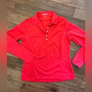 Nike Golf Dri Fit Red Long Sleeve Shirt, medium